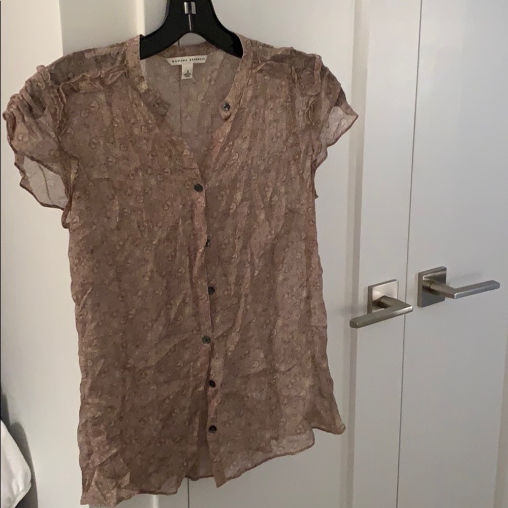 Banana Republic short sleeve printed blouse